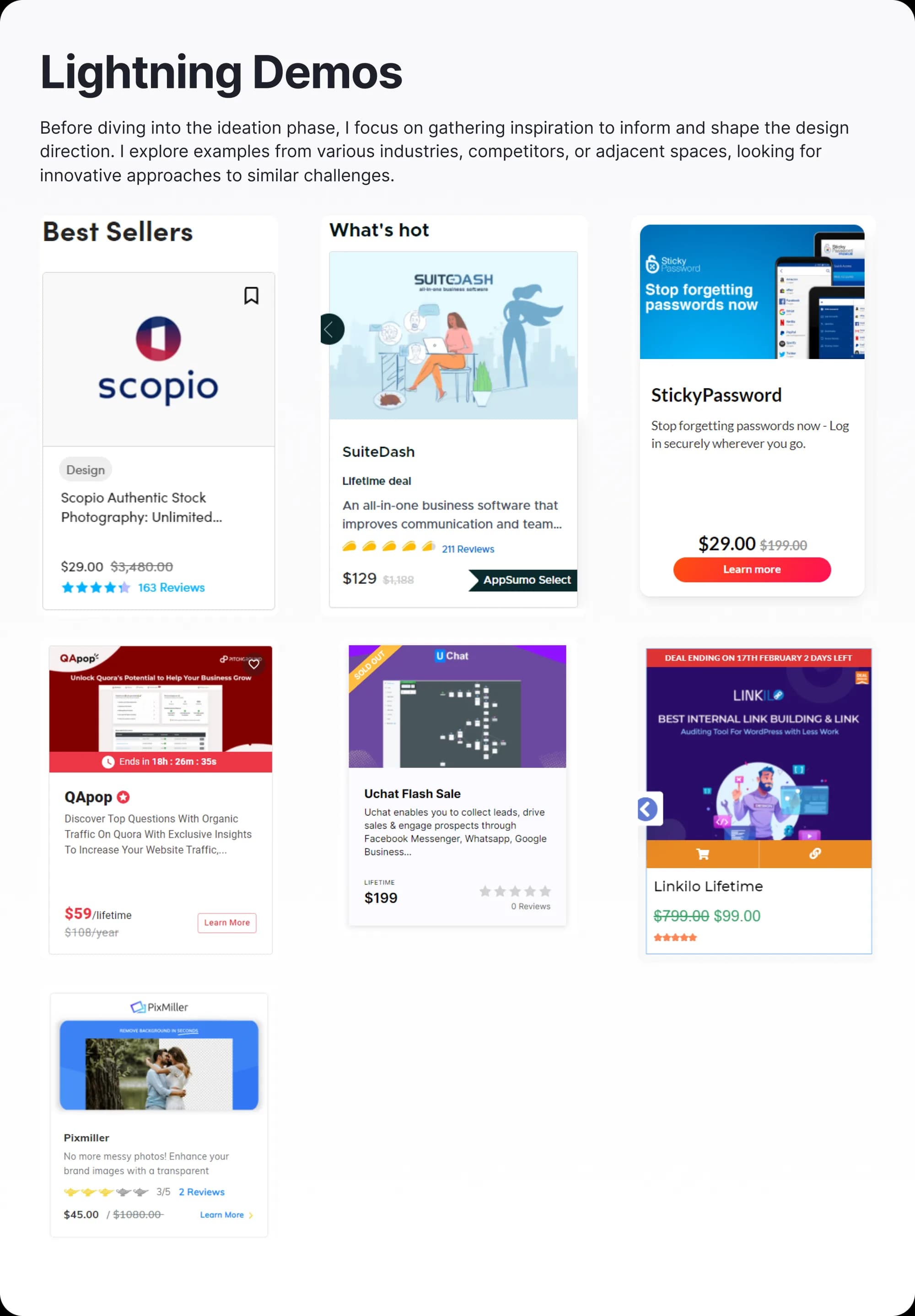 Lightning demos board with marketplace references