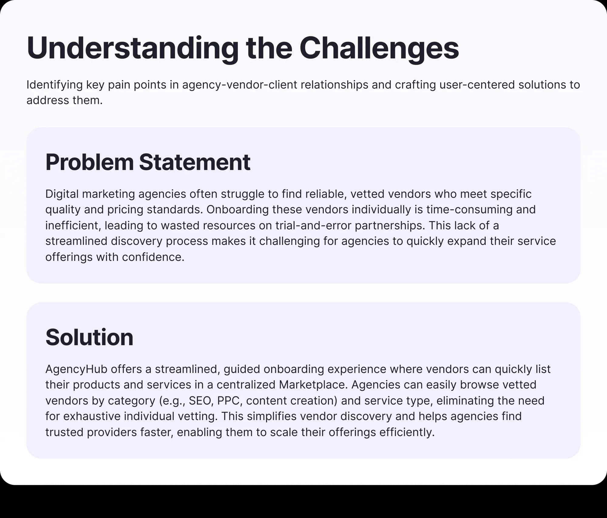 Problem statement and solution board