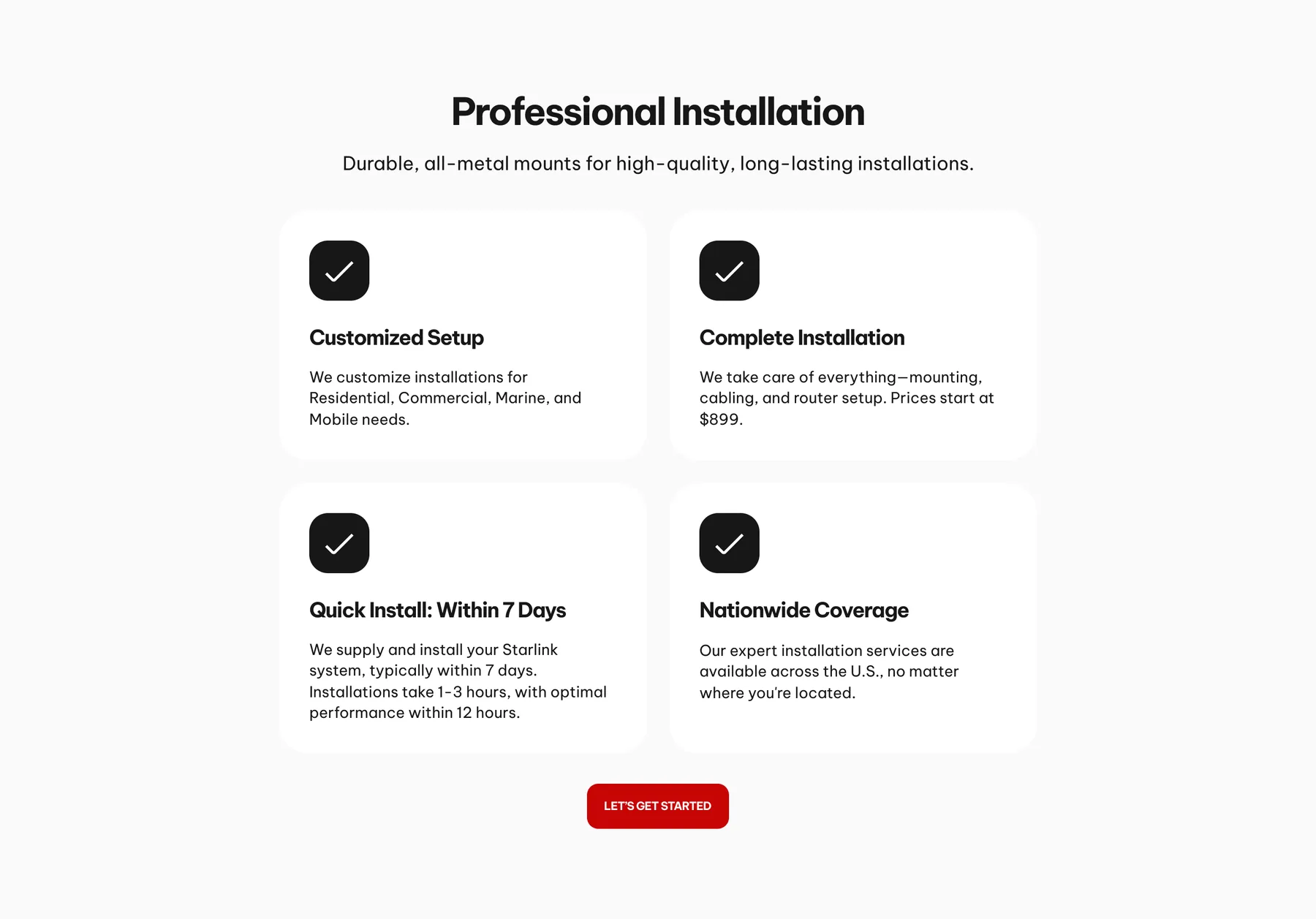 Professional installation