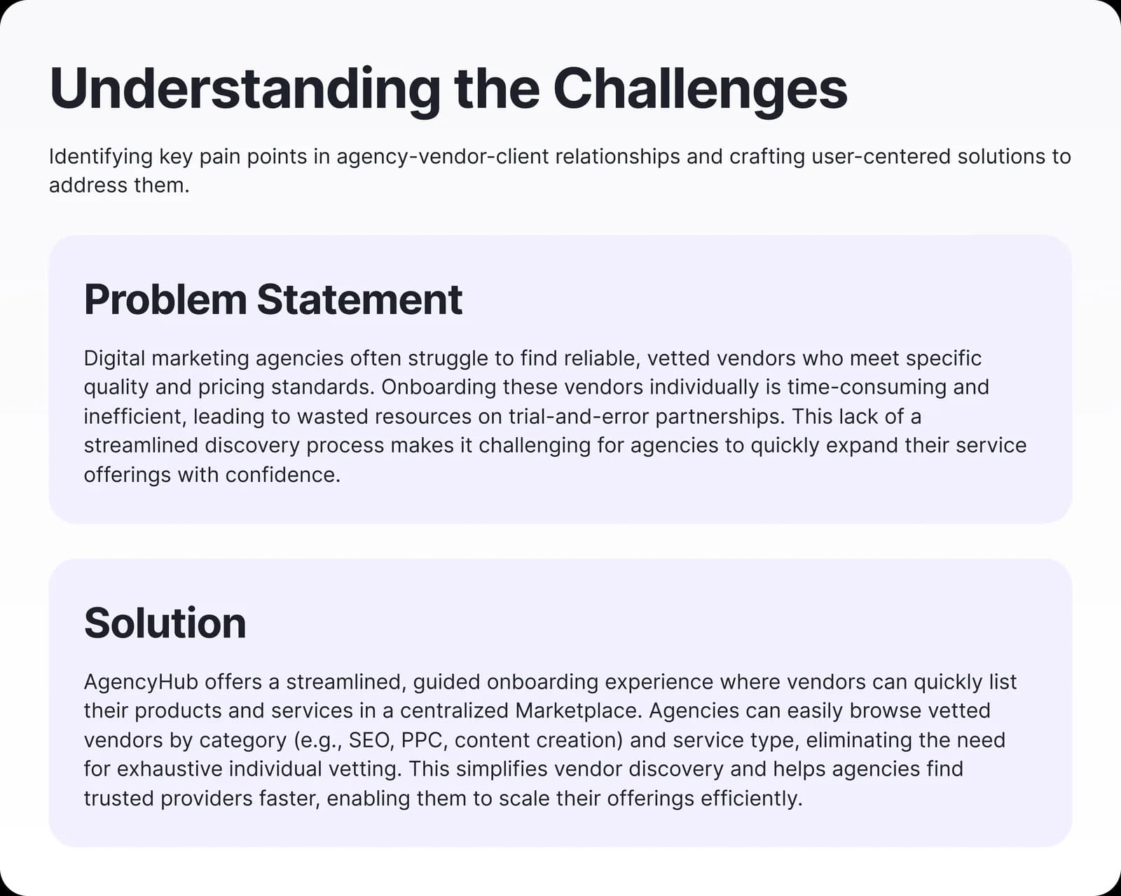Problem statement and solution board