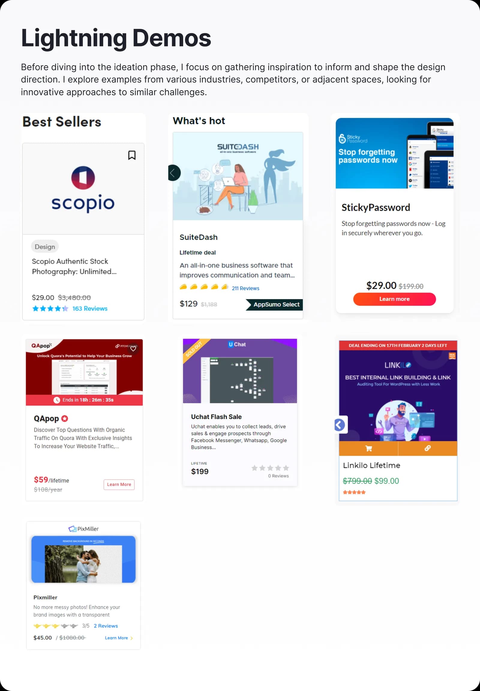 Lightning demos board with marketplace references