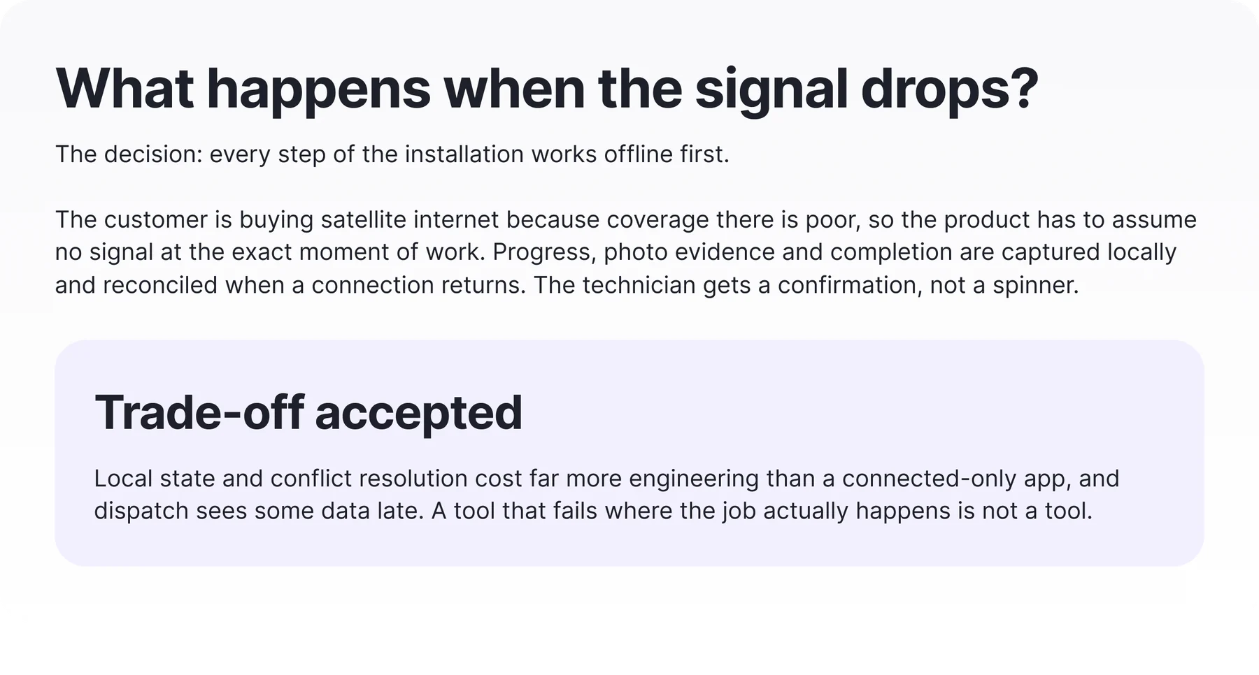 Decision board: what happens when the signal drops
